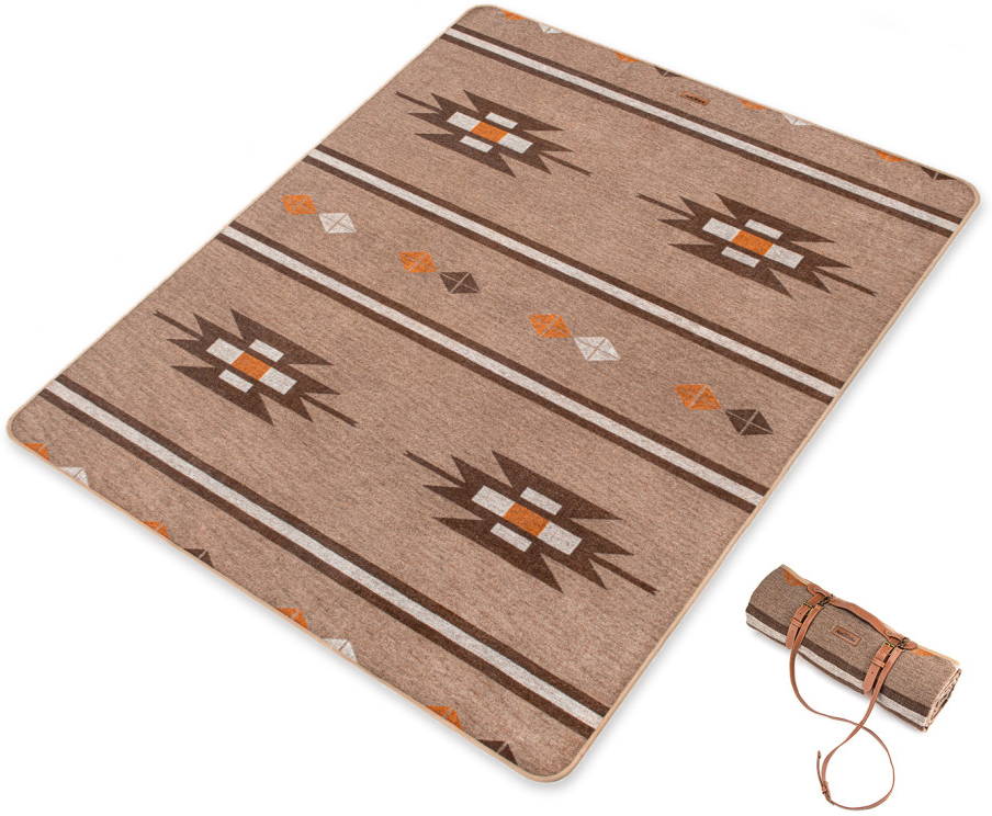 Ковдра Naturehike Geometric pattern wool NH20FS036, поліестер/вовна, коричнева фото 2