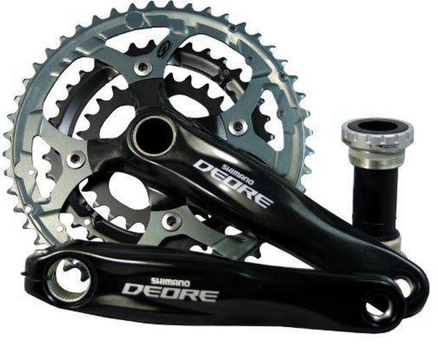Шатун Shimano Deore FC-M590 44/32/22T L175мм с интегрир. осью, 9-зв черн фото 