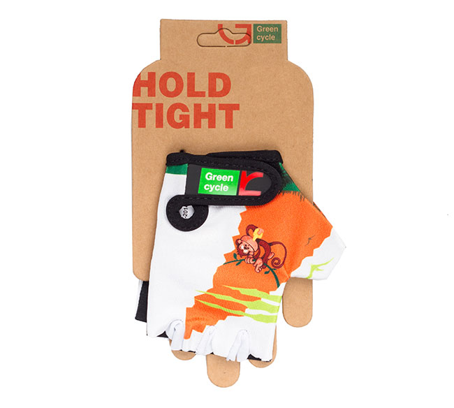 Рукавички Green Cycle NC-2339-2014 Kids без пальців XL біло-помаранчеві