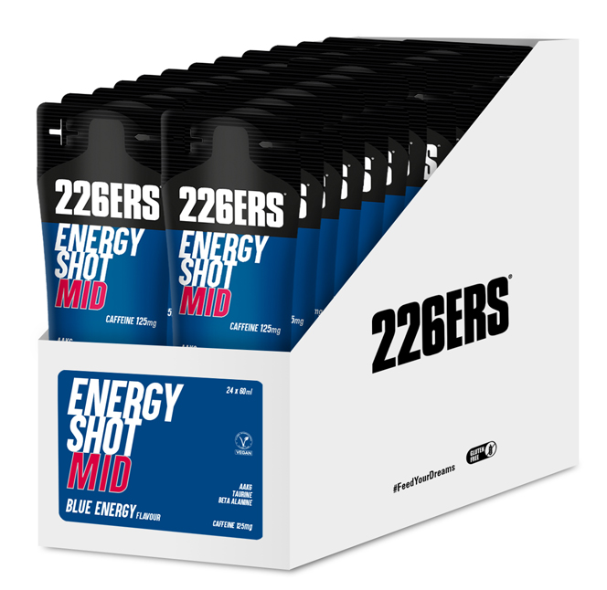Гель 226ERS Energy Shot MID 125мг кофеїну синя енергія 60г 24шт/уп 1440г фото 
