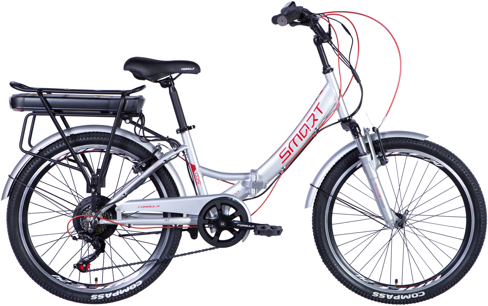Электровелосипед 24" Formula eSMART FRW AM Vbr 500 Вт рама - 15" серебристый A4 фото 