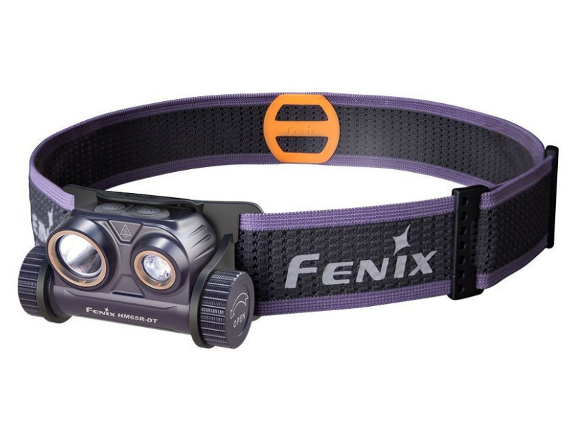 Фонарь налобный для бега Fenix HM65R-DT, фиолетовый фото 