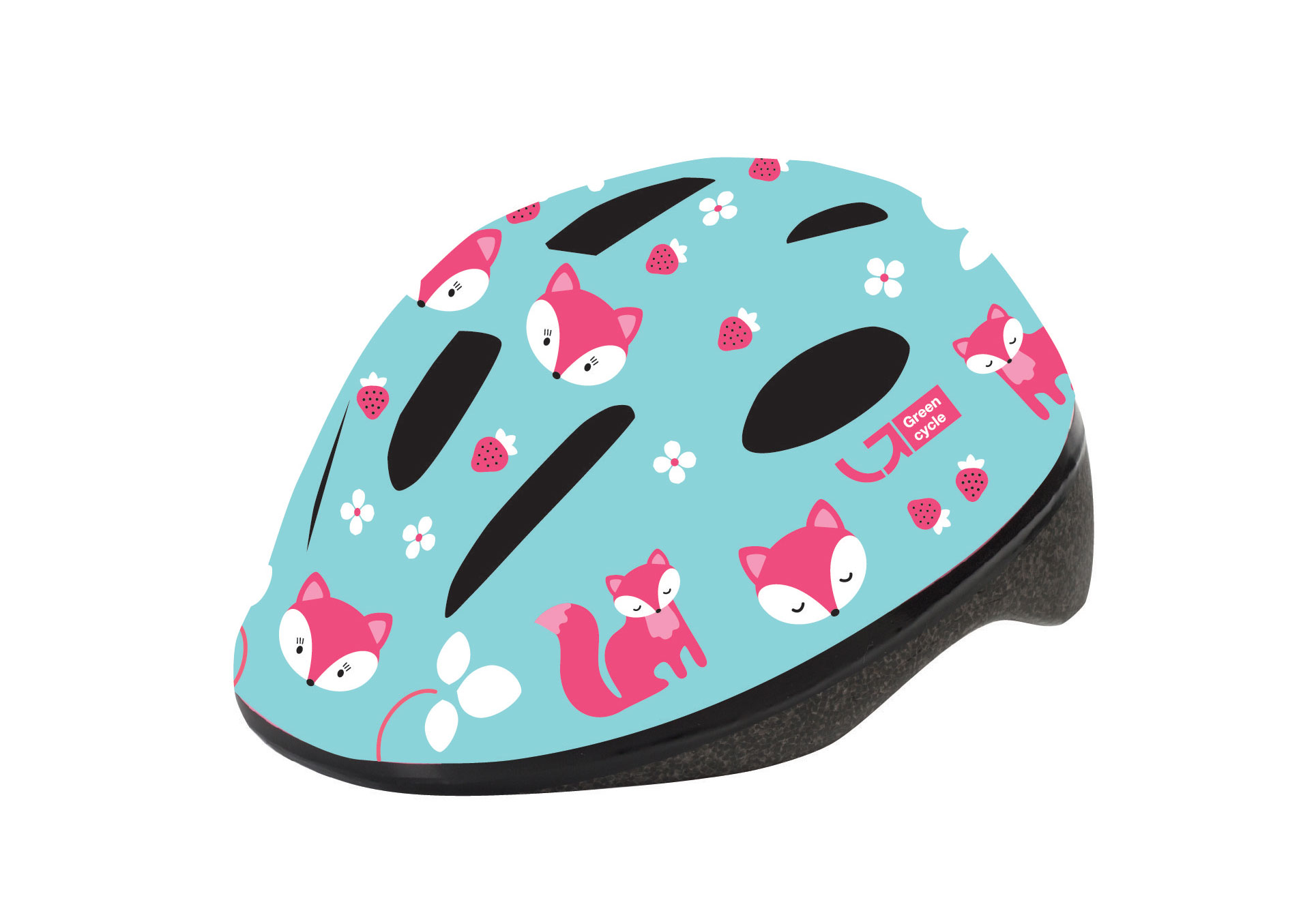 Шлем детский Green Cycle Foxy размер 48-52см мятный/малиновый/розовый лак фото 