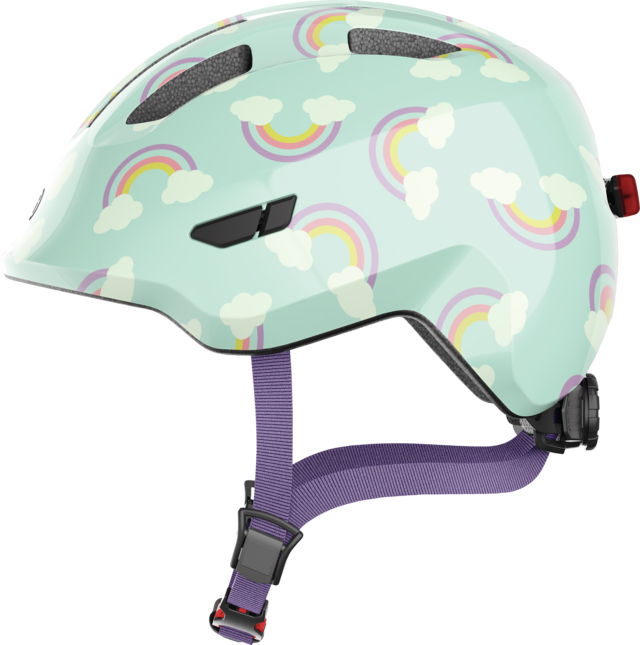 Шлем детский ABUS SMILEY 3.0 LED, размер M (50-55 см), Blue Rainbow фото 